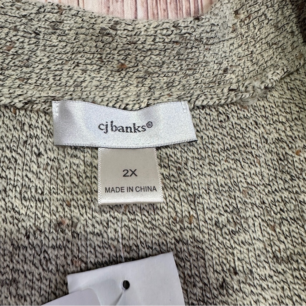 CJ Banks Tan/Confetti Open View Vest Women’s Size 2X - Picture 8 of 13
